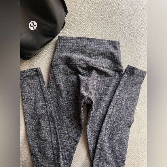 Lululemon Wunder Under High-Rise Leggings In Luon Variegated Knit Black Size 2 - Picture 9 of 13